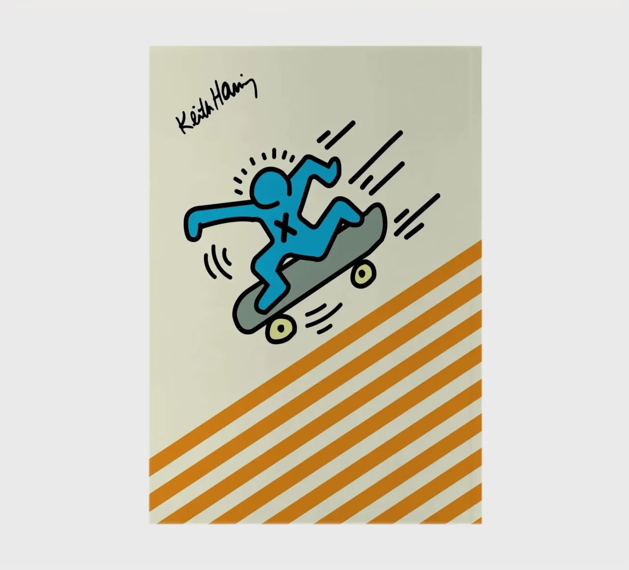 Keith Haring Skateboarder Pop Art Print notebook by ClubArt