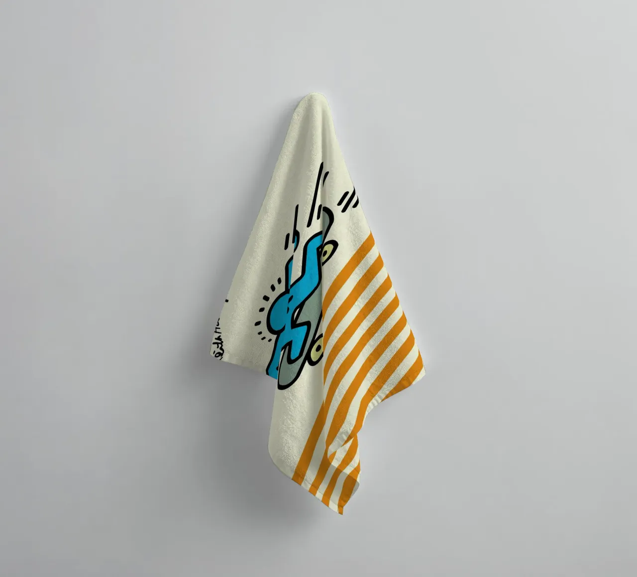 Keith Haring Skateboarder Pop Art Print towel by ClubArt