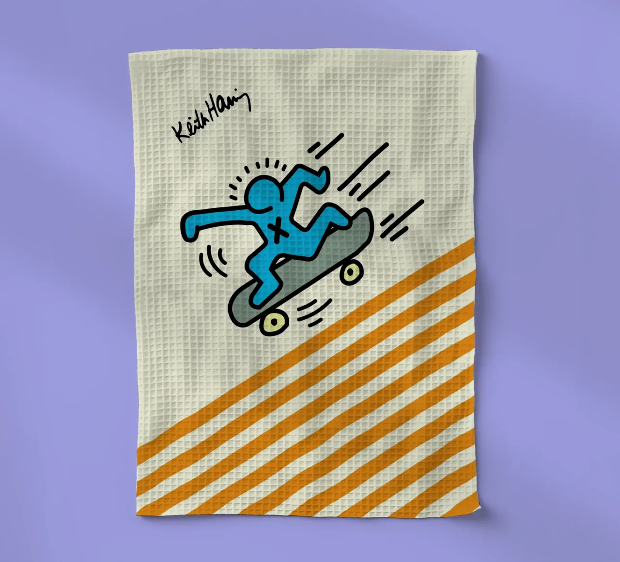Keith Haring Skateboarder Pop Art Print torchon de ClubArt
