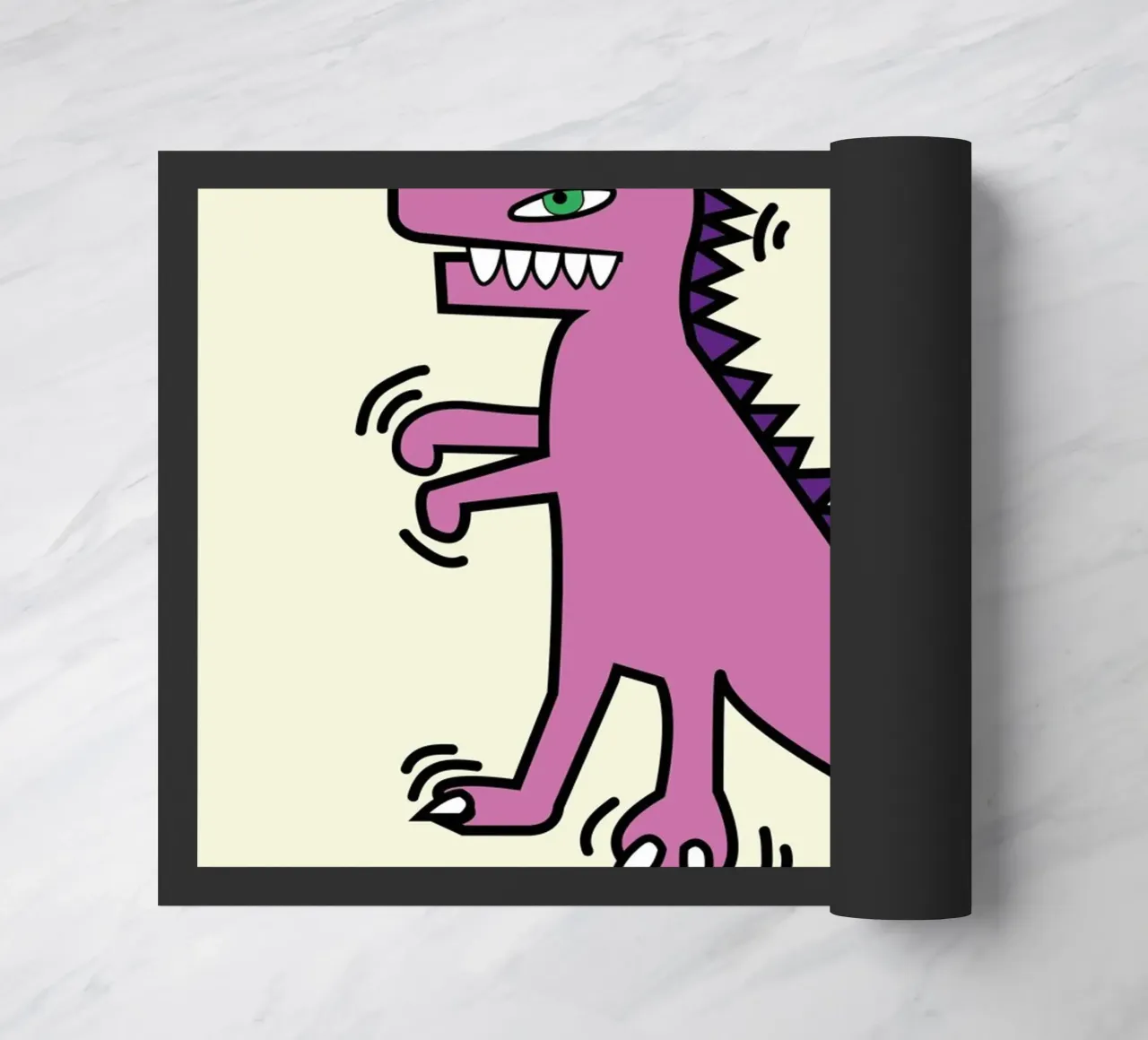 Keith Haring Dinosauro pop art con corona Poster zerbino da ClubArt