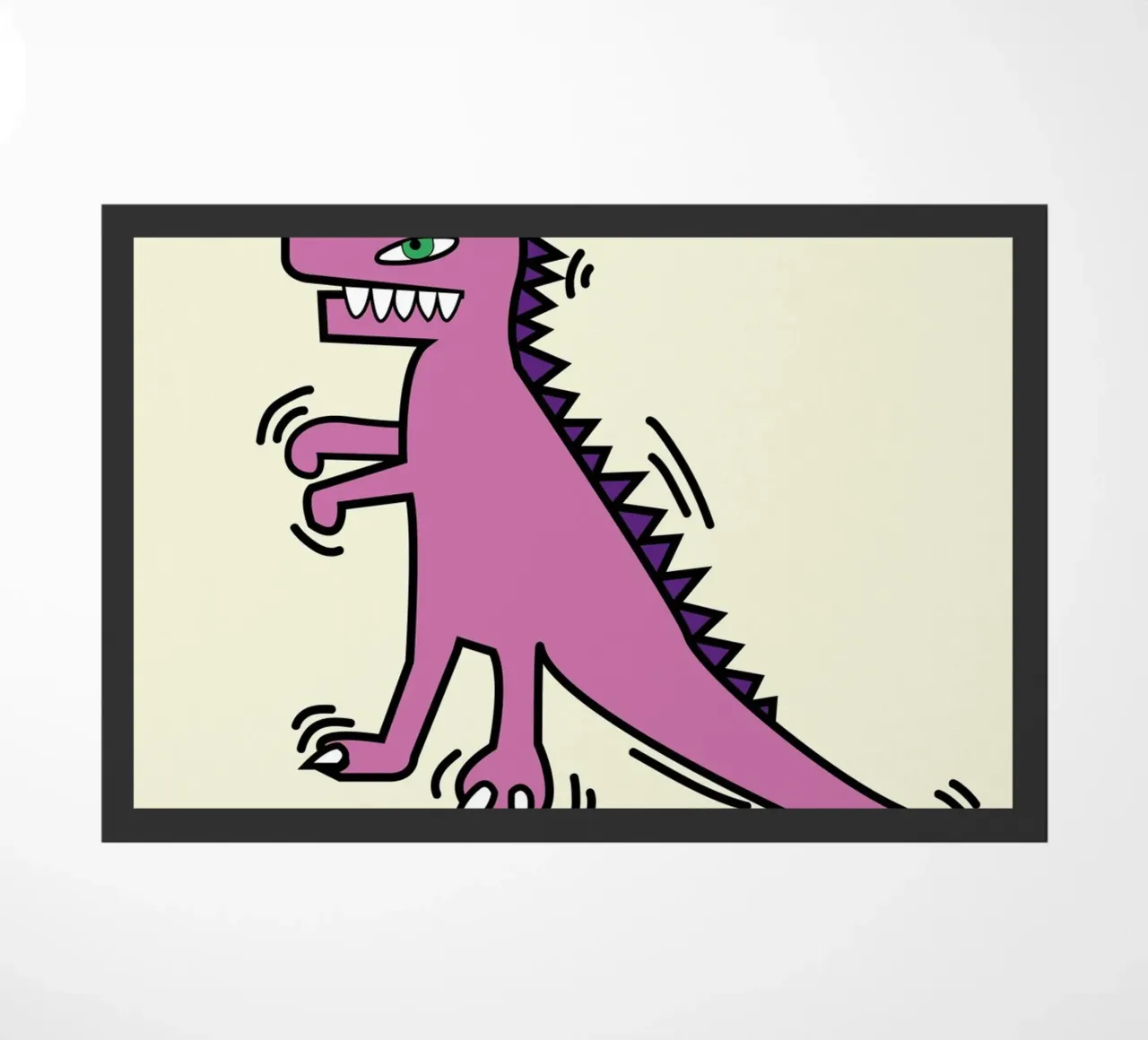 Keith Haring Dinosauro pop art con corona Poster zerbino da ClubArt