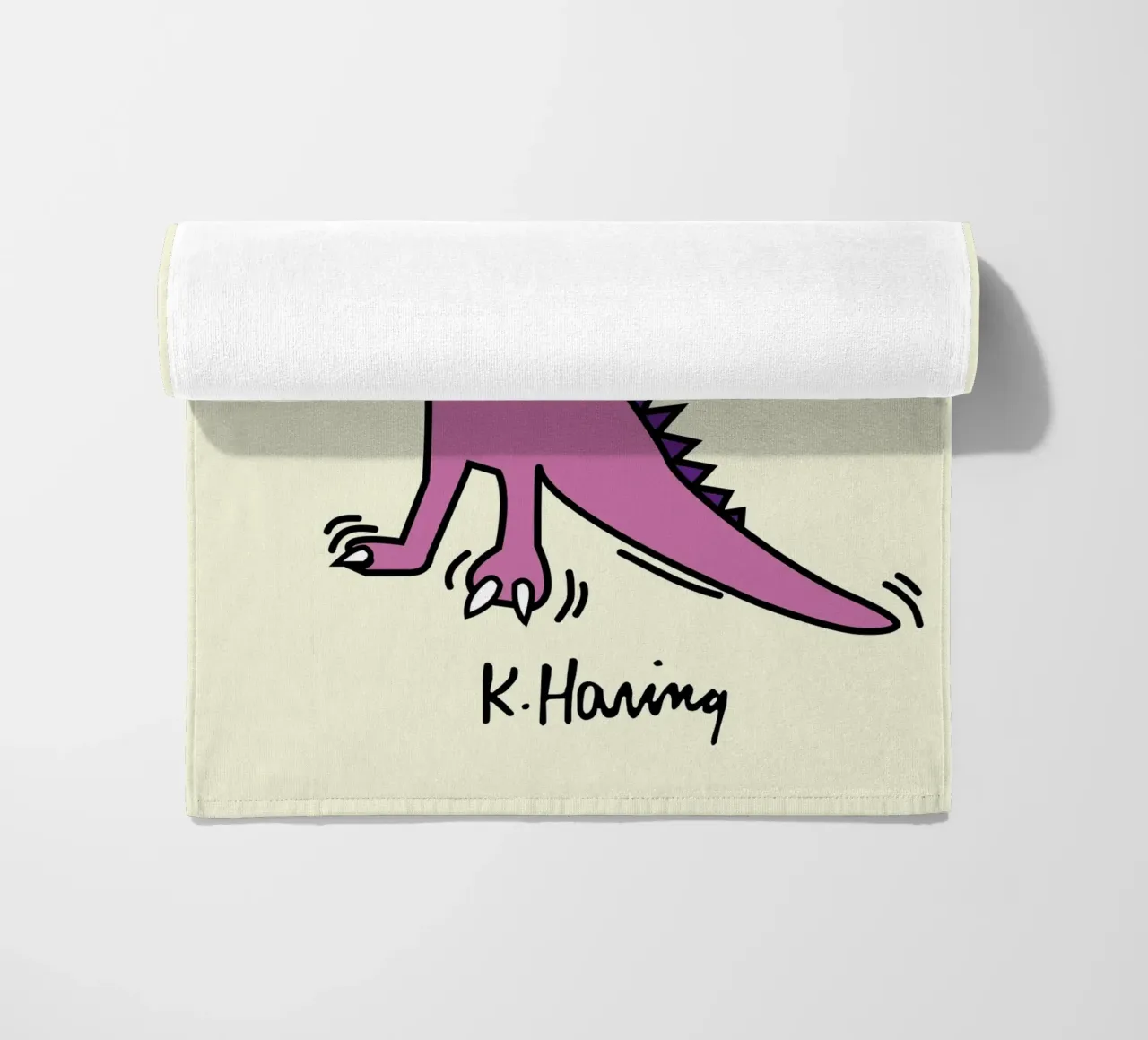 Keith Haring Dinosauro pop art con corona Poster telo mare da ClubArt