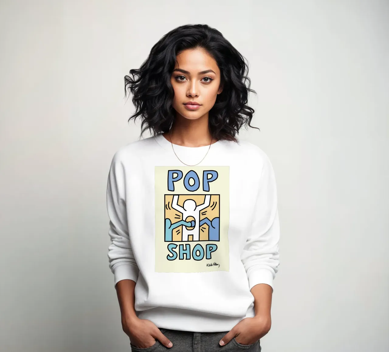 Poster di Keith Haring Pop Shop Street Art felpa da ClubArt