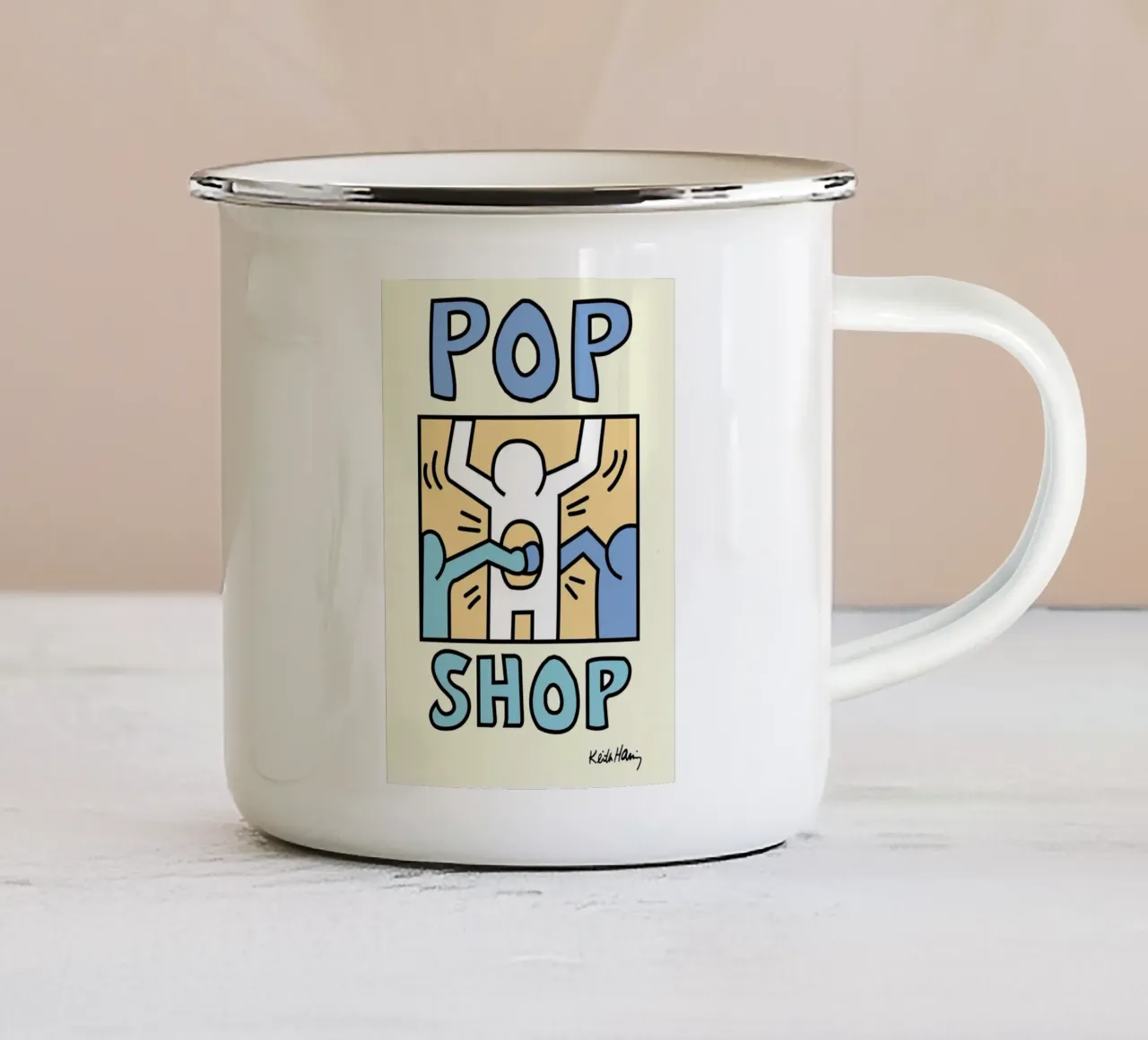 Poster di Keith Haring Pop Shop Street Art tazza in smalto da ClubArt