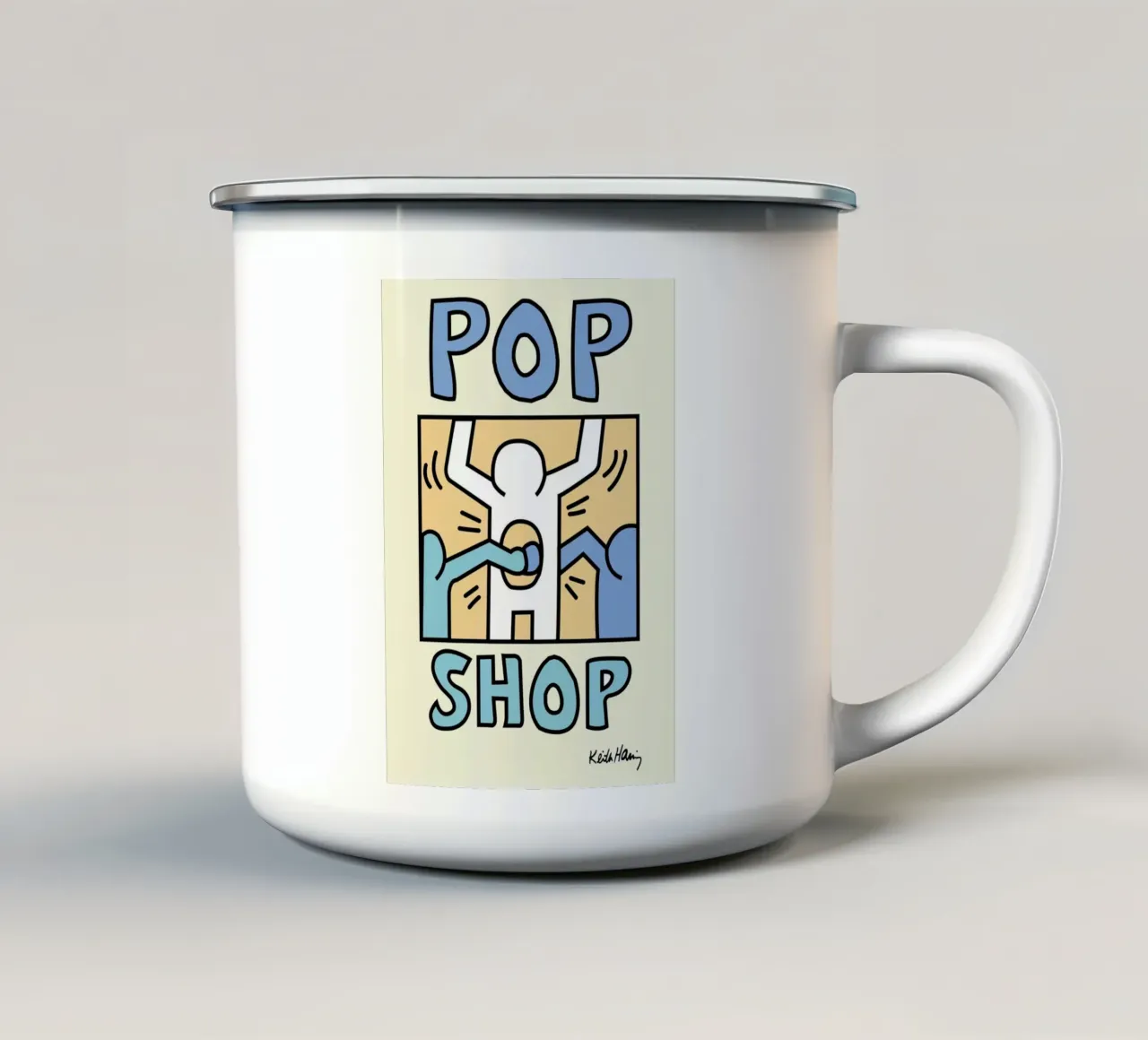 Poster di Keith Haring Pop Shop Street Art tazza in smalto da ClubArt