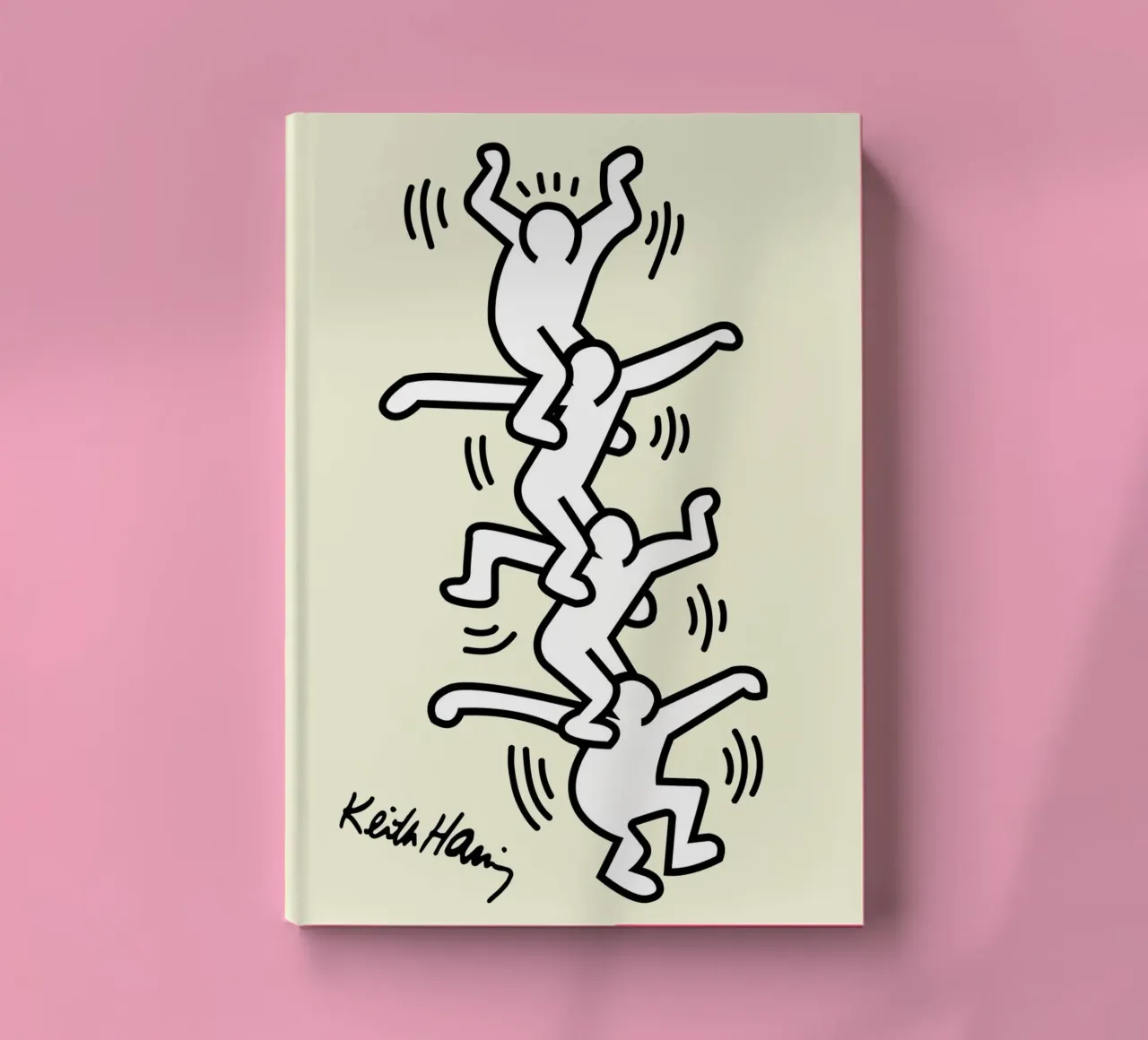 Keith Haring Human Tower Pop Art Print notebook by ClubArt