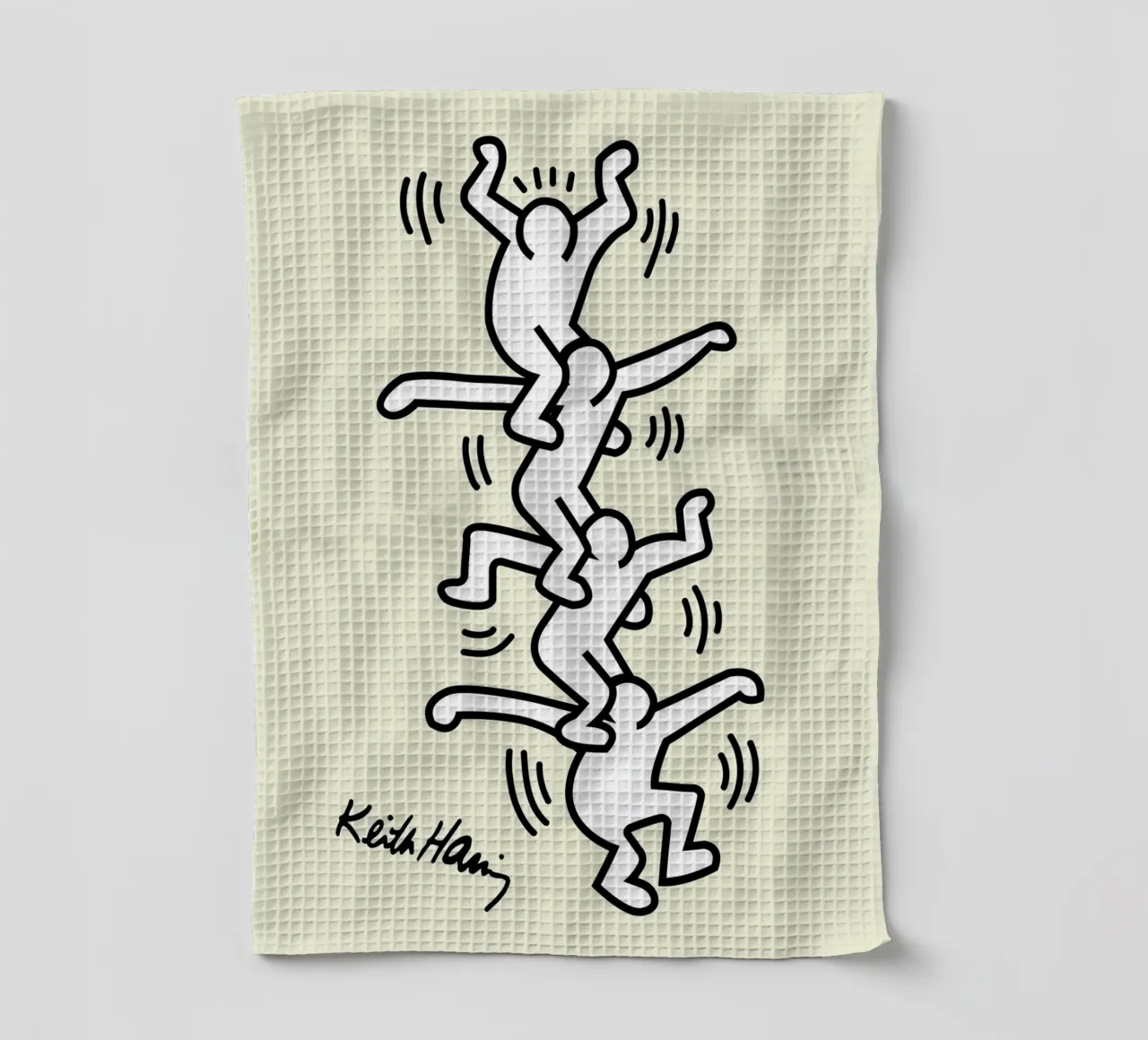 Keith Haring Human Tower Pop Art Print torchon de ClubArt