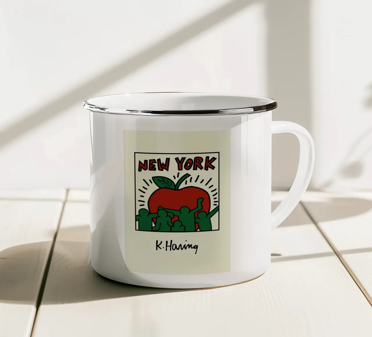 Poster di Keith Haring New York Big Apple tazza in smalto da ClubArt