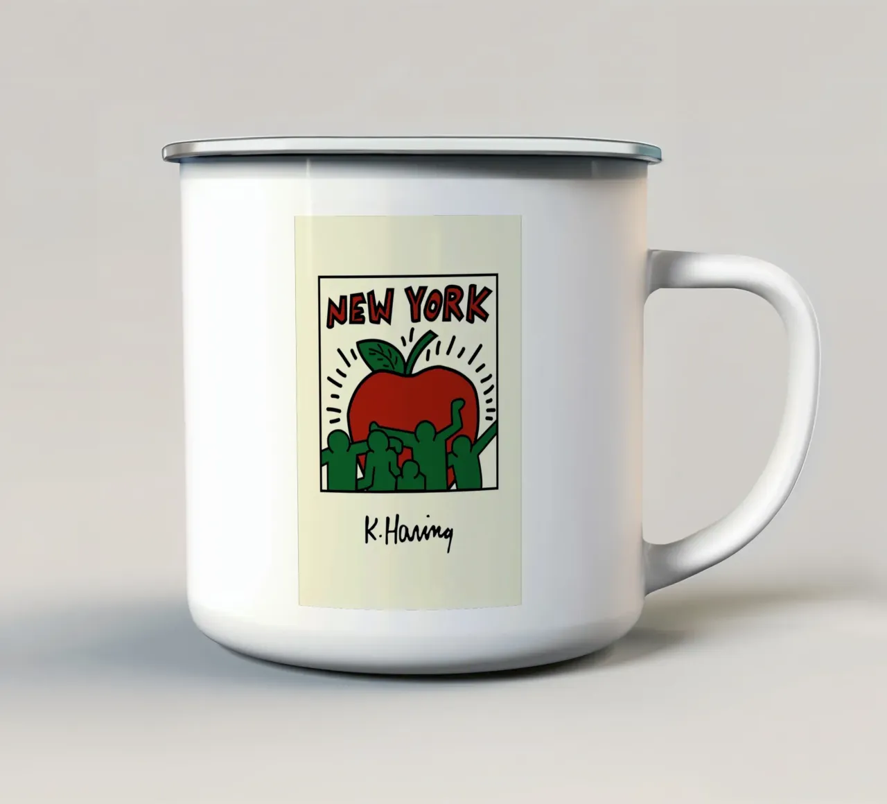Poster di Keith Haring New York Big Apple tazza in smalto da ClubArt