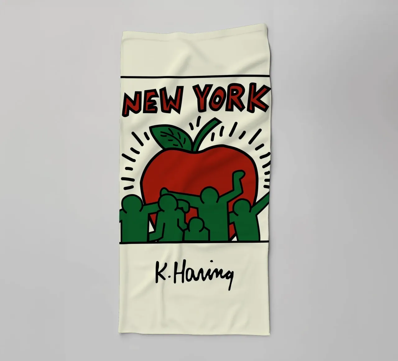 Poster di Keith Haring New York Big Apple asciugamano da bagno da ClubArt