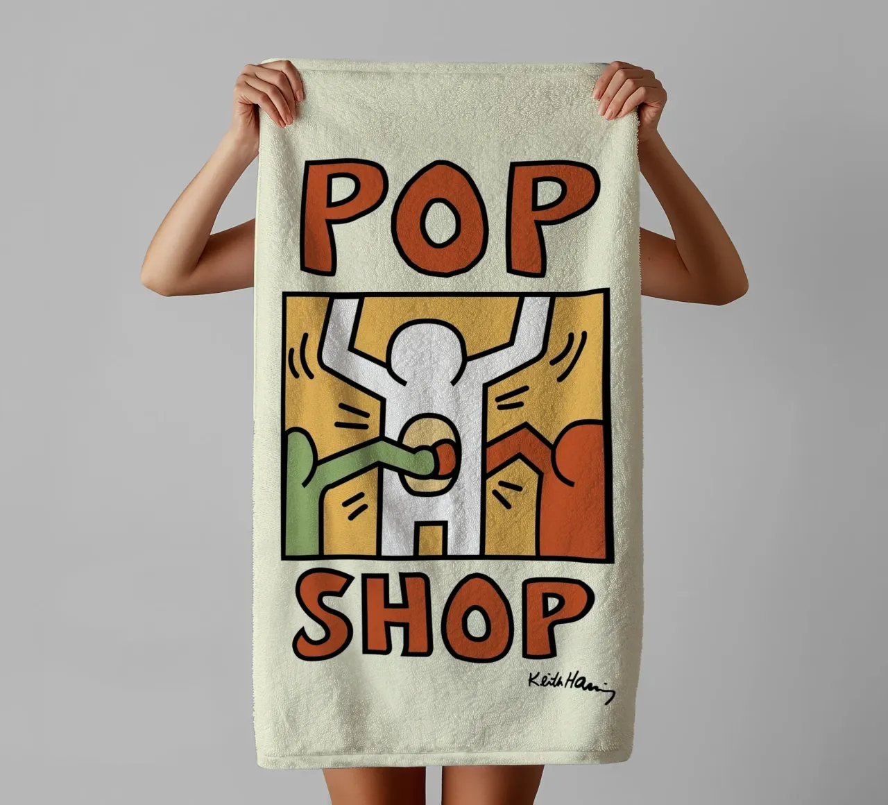 Keith Haring Pop Shop Art Print towel by ClubArt