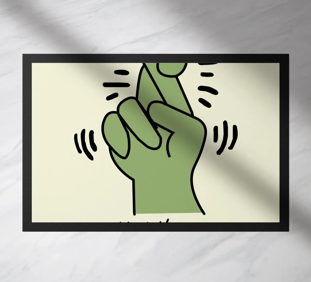Keith Haring doigts croisés Pop Art Print paillasson de ClubArt