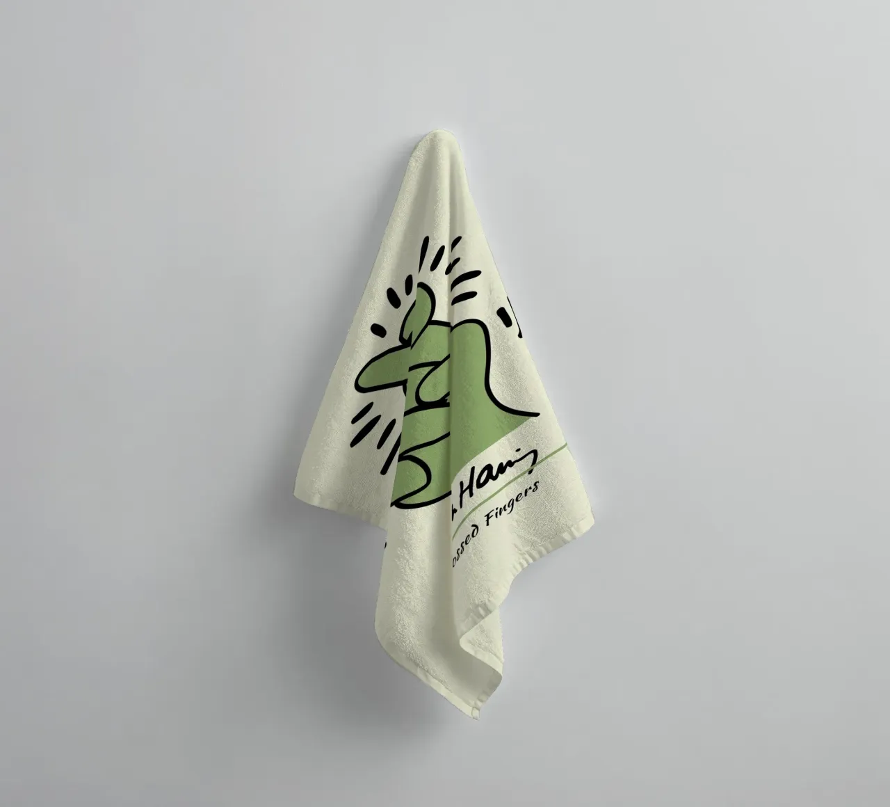 Keith Haring Gekreuzte Finger Pop Art Druck Handtuch von ClubArt