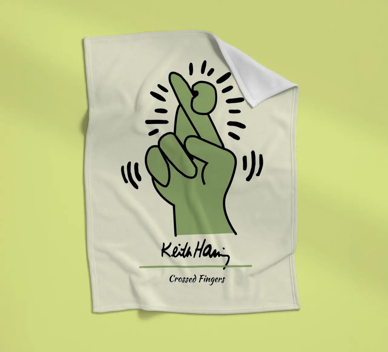Keith Haring Gekruiste Vingers Pop Art Print fleecedeken van ClubArt