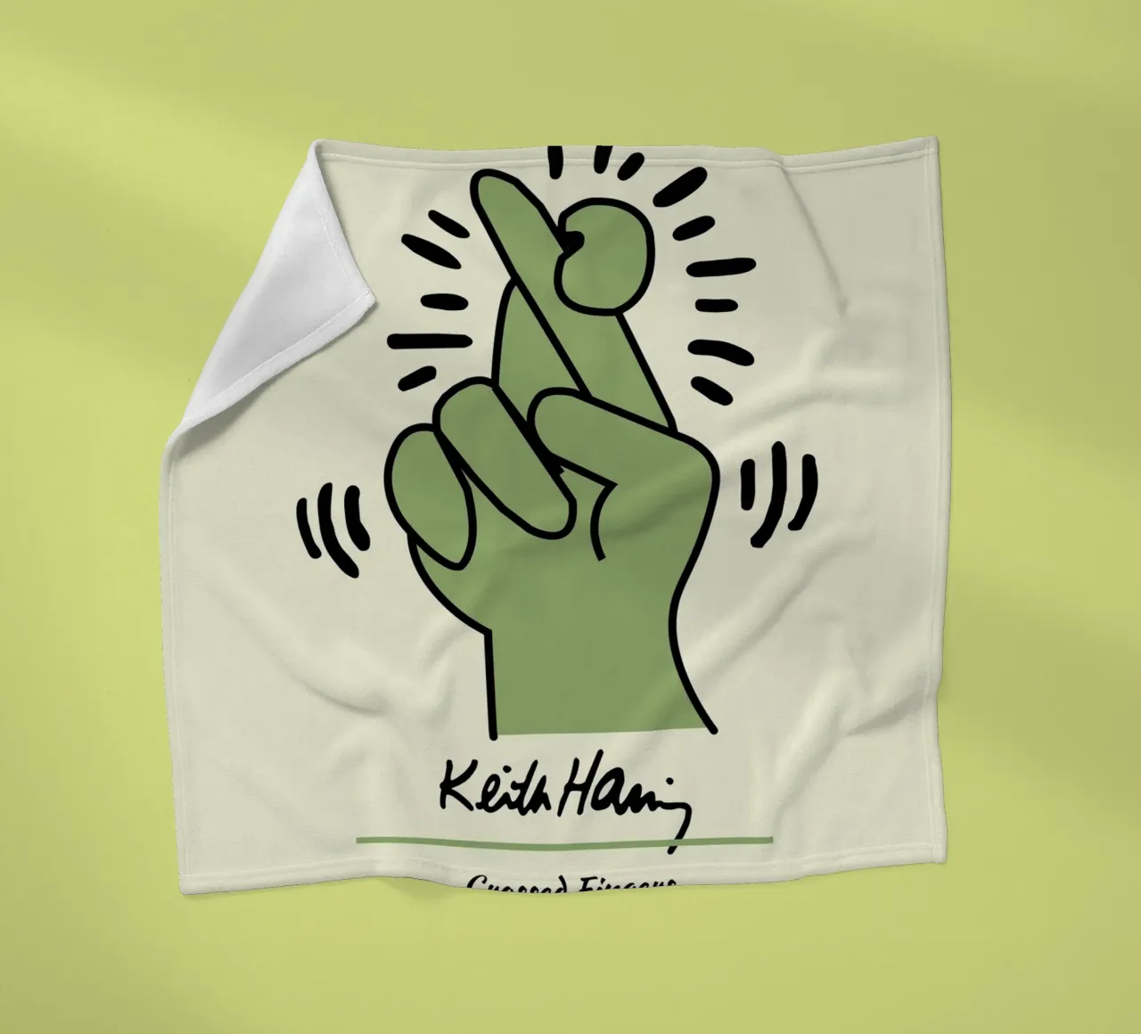 Keith Haring Gekruiste Vingers Pop Art Print fleecedeken van ClubArt