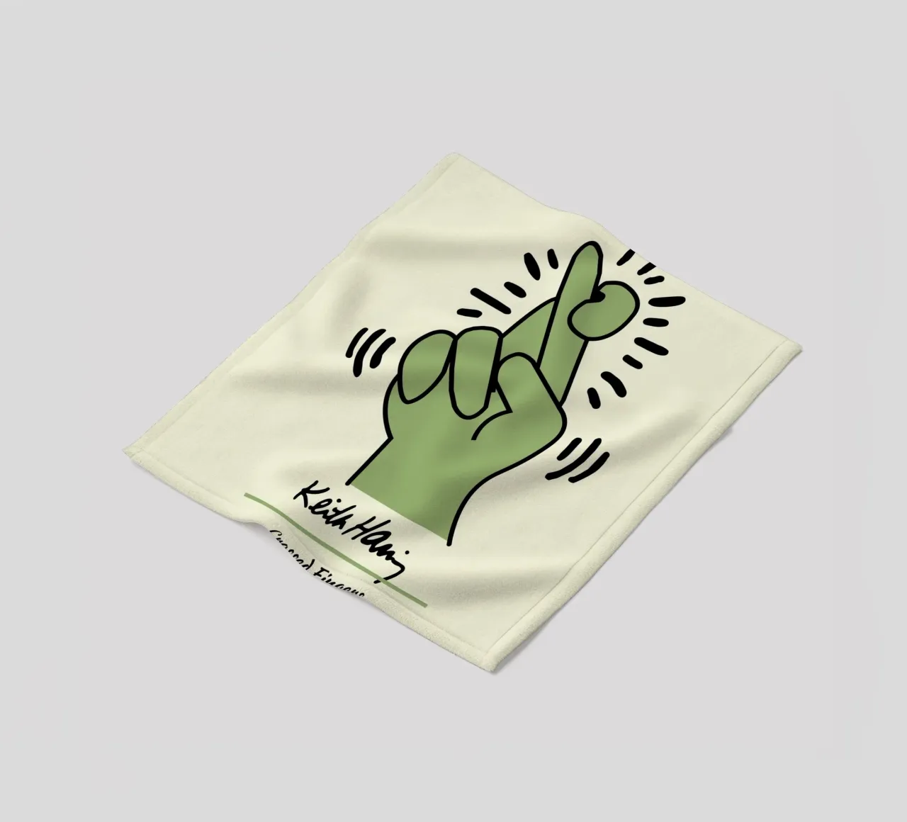 Keith Haring Gekruiste Vingers Pop Art Print fleecedeken van ClubArt