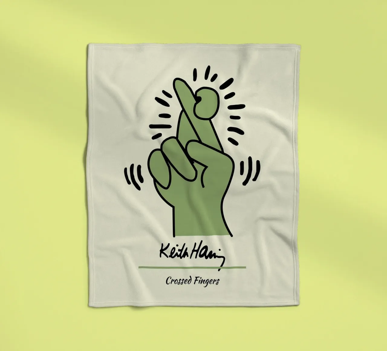 Keith Haring Gekruiste Vingers Pop Art Print fleecedeken van ClubArt