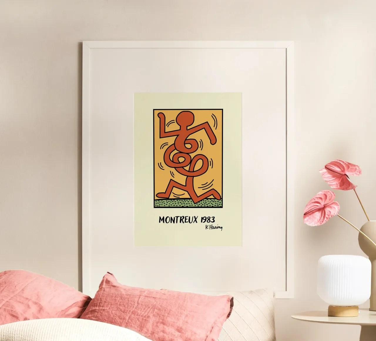 Poster del Festival del Jazz di Montreux di Keith Haring poster con telaio in plastica da ClubArt
