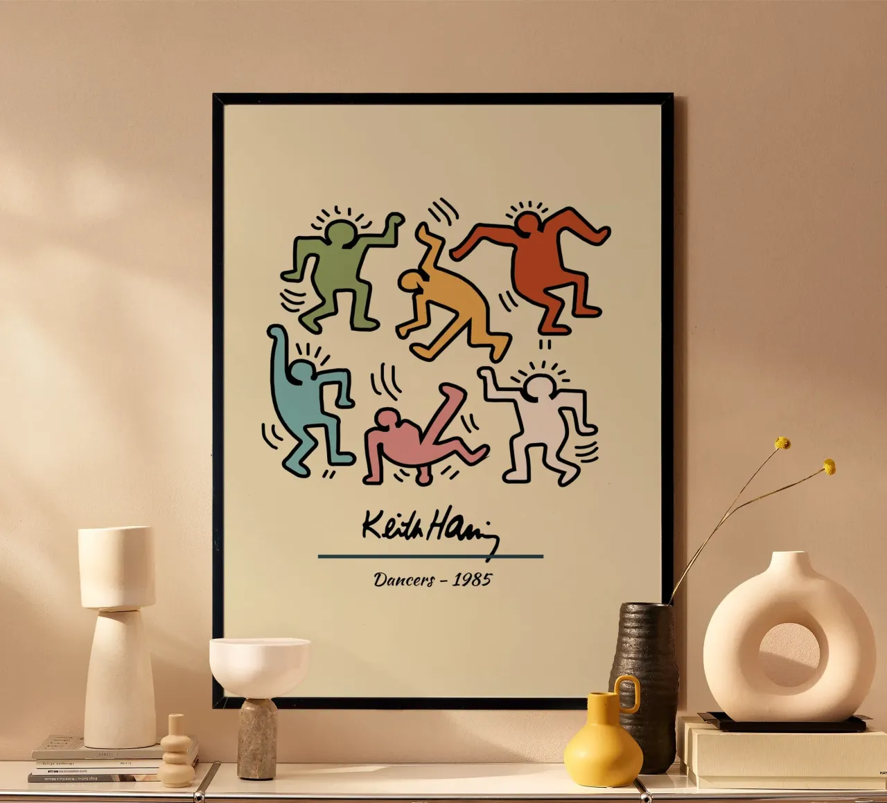 Poster d'arte pop di Keith Haring Dancers poster con telaio in plastica da ClubArt
