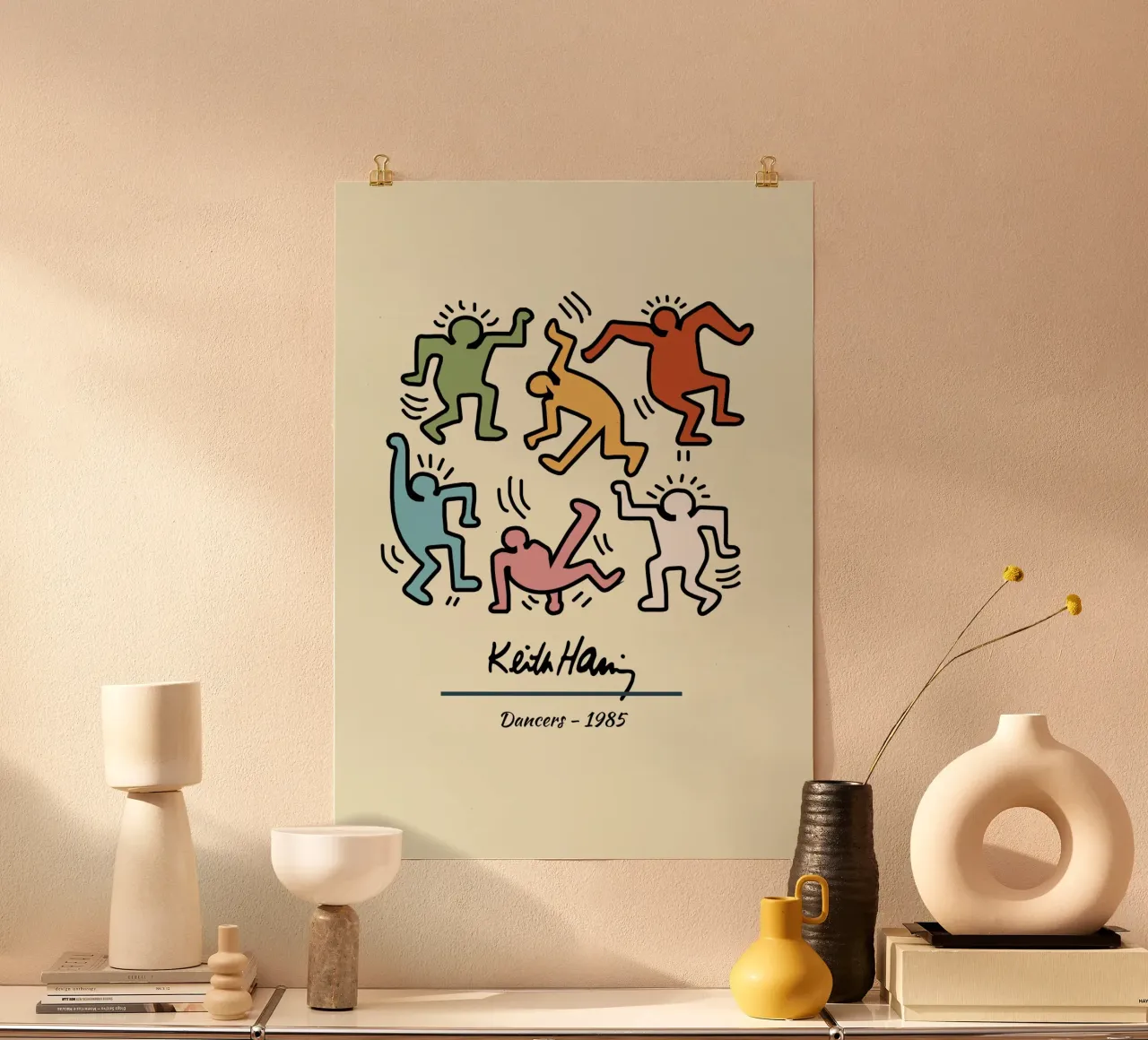 Poster d'arte pop di Keith Haring Dancers poster con telaio in plastica da ClubArt