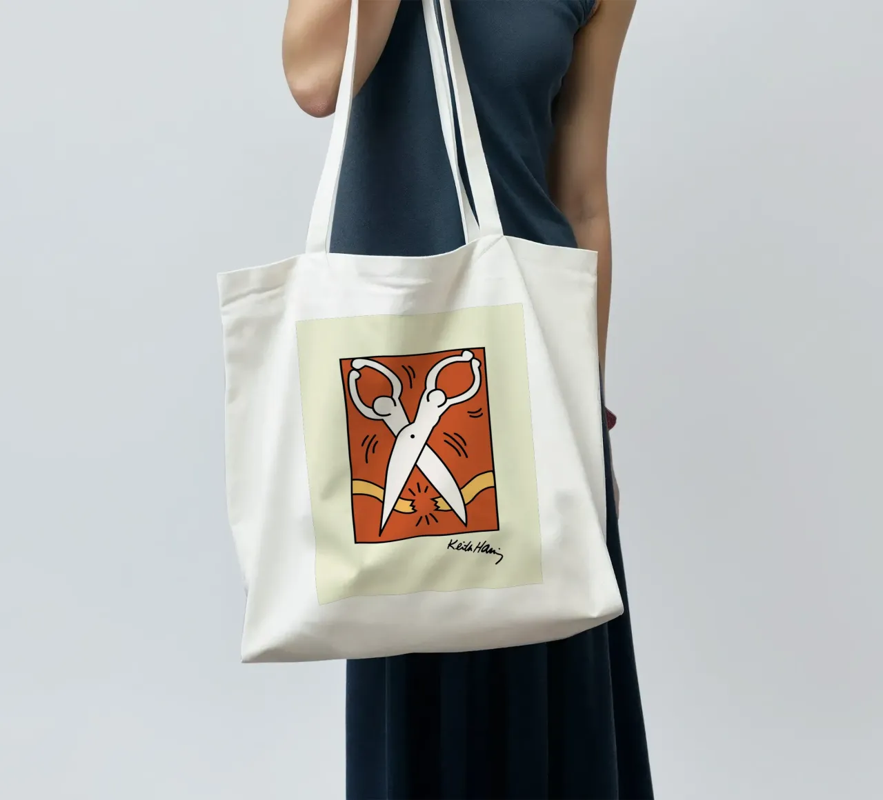 Keith Haring Scissors Pop Art Print tote bag by ClubArt