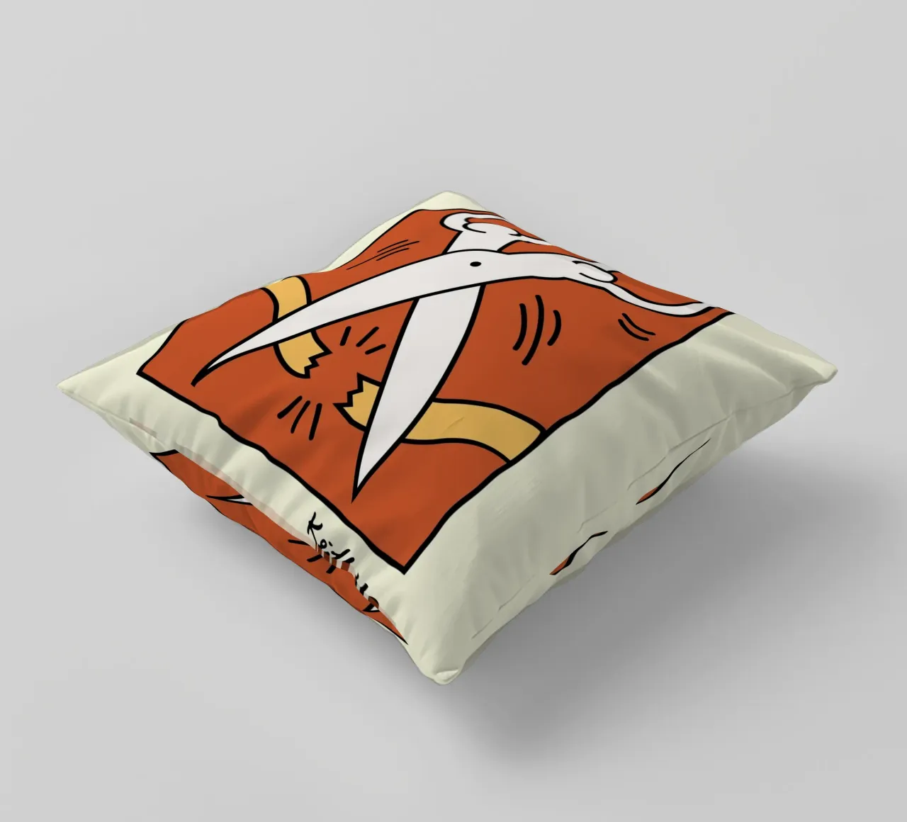 Keith Haring Scissors Pop Art Print decorative cushion by ClubArt