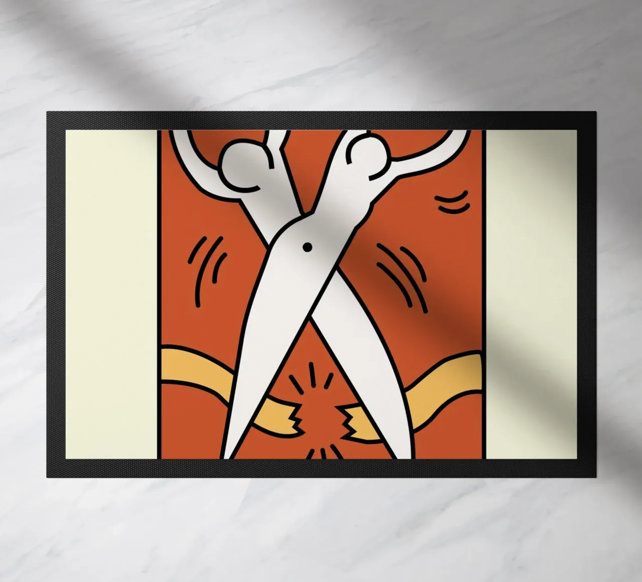 Keith Haring Ciseaux Pop Art Print paillasson de ClubArt