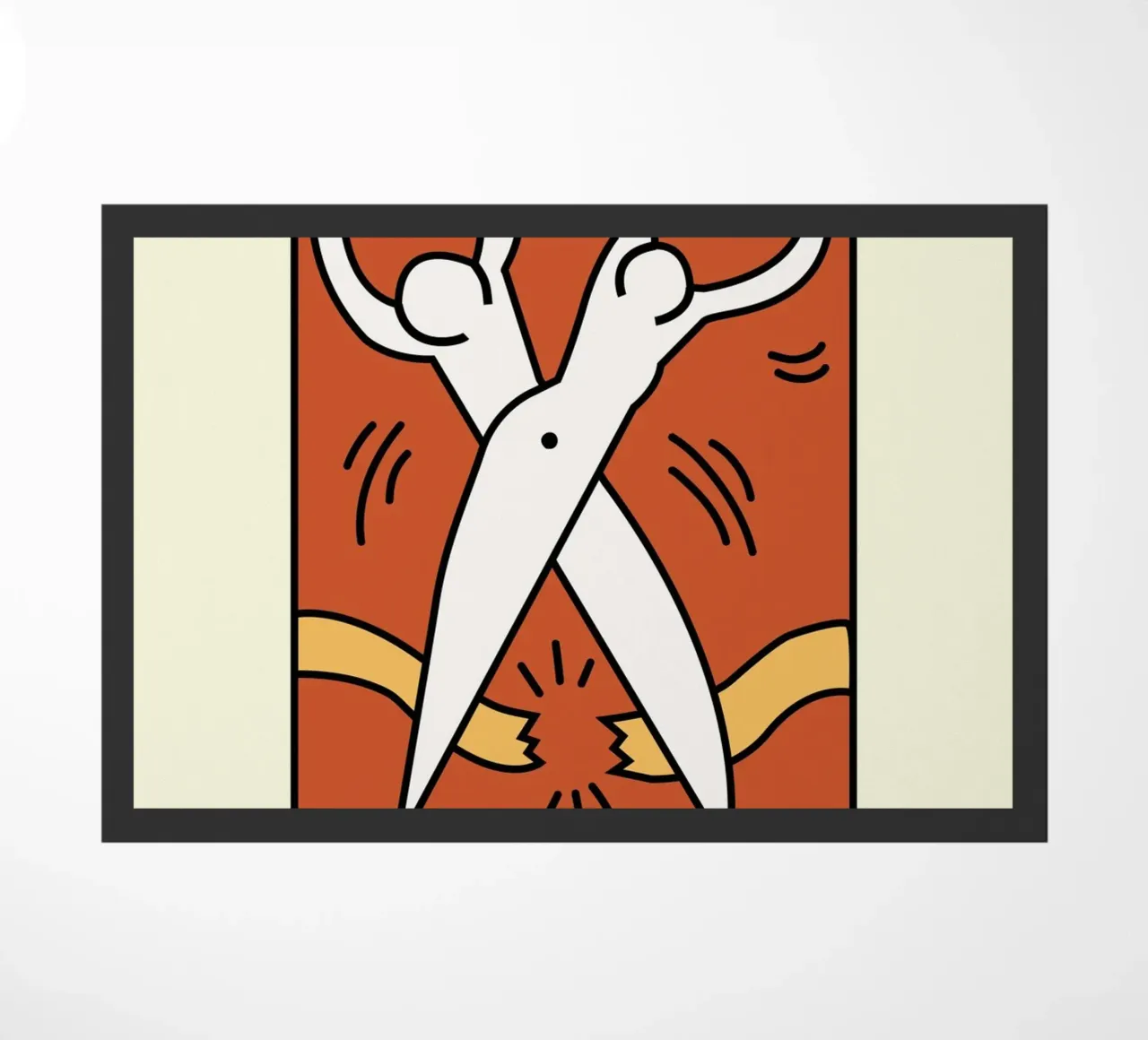 Keith Haring Ciseaux Pop Art Print paillasson de ClubArt