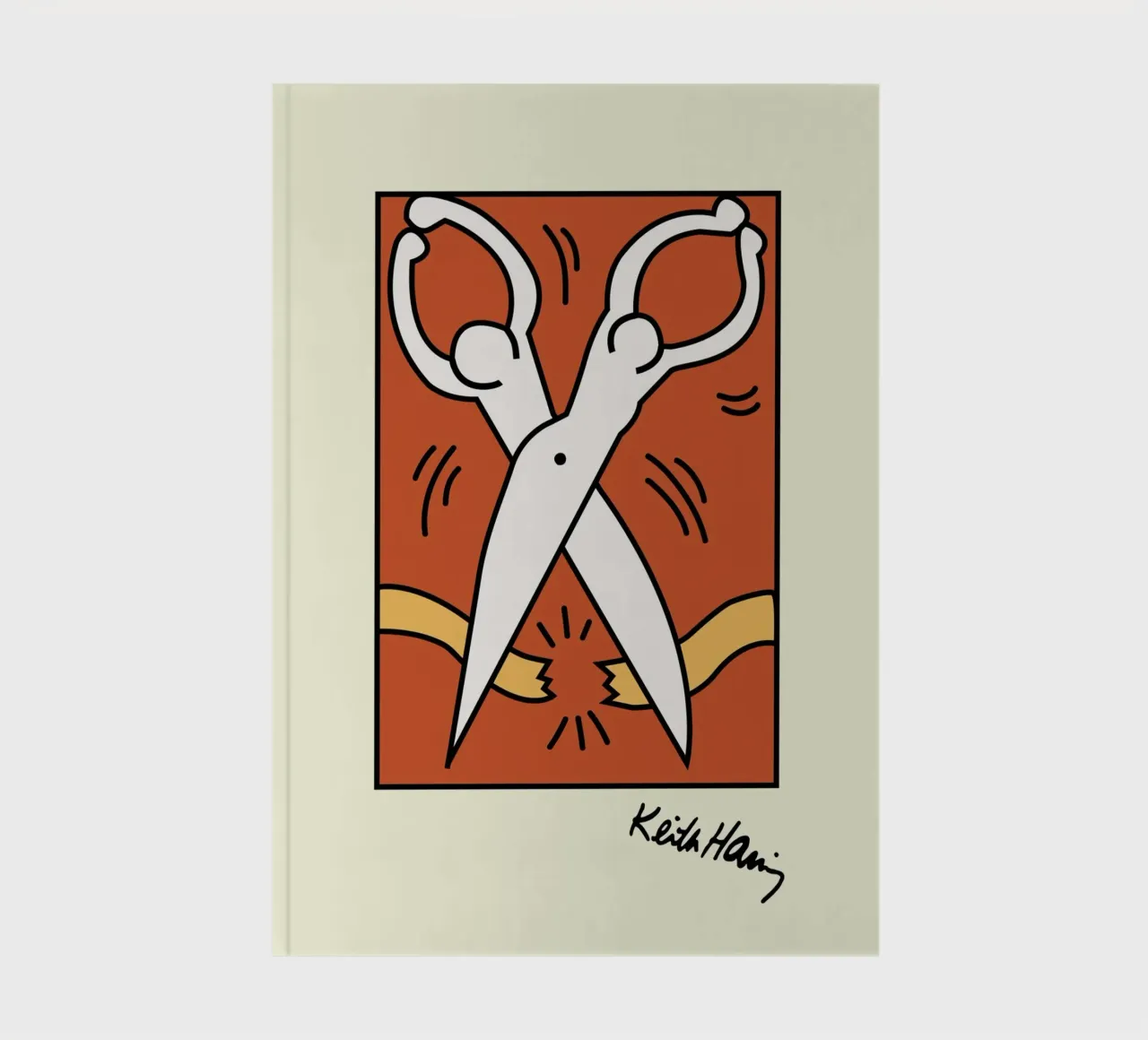 Keith Haring Scissors Pop Art Print notebook by ClubArt