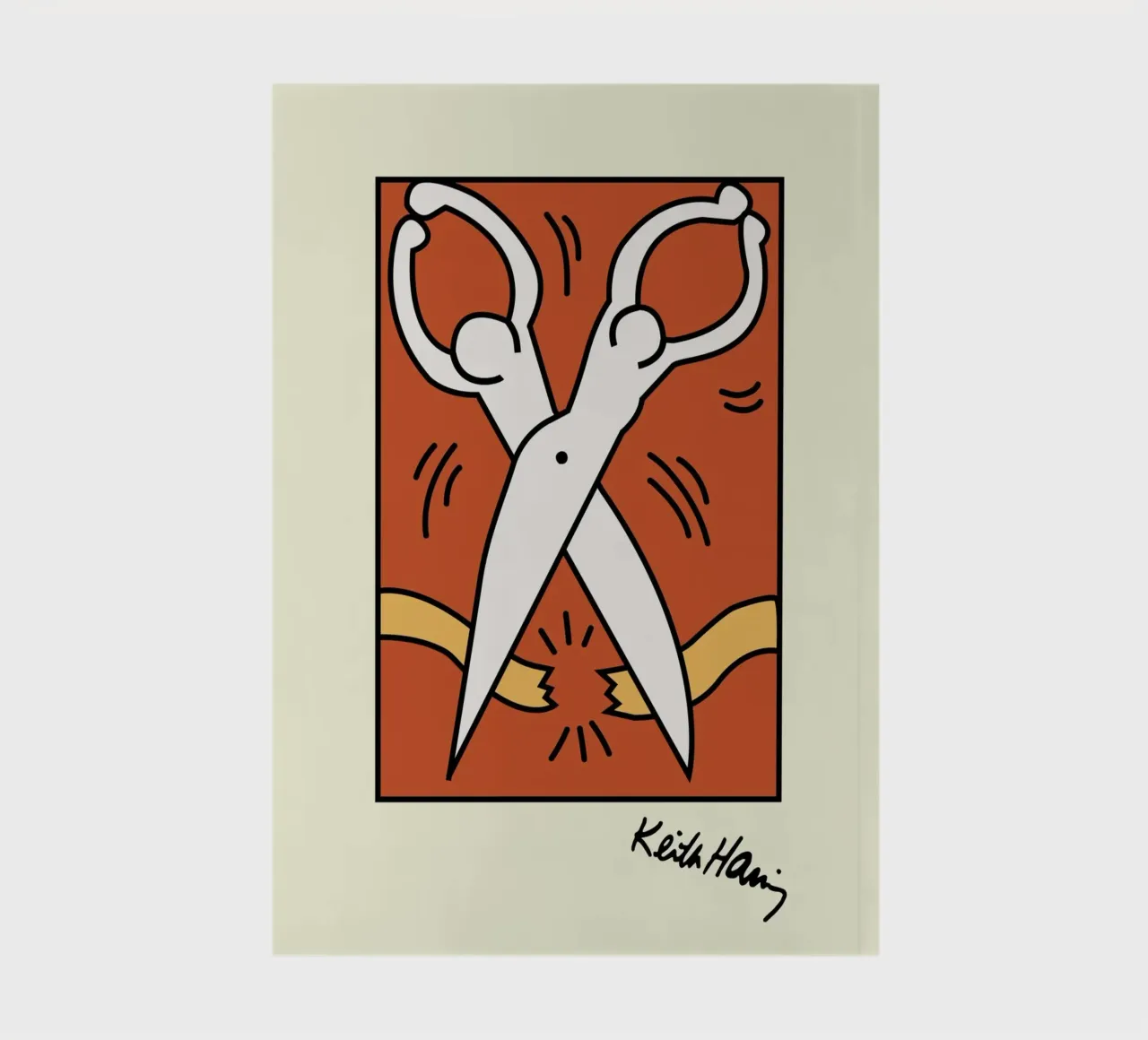 Keith Haring Scissors Pop Art Print notebook by ClubArt