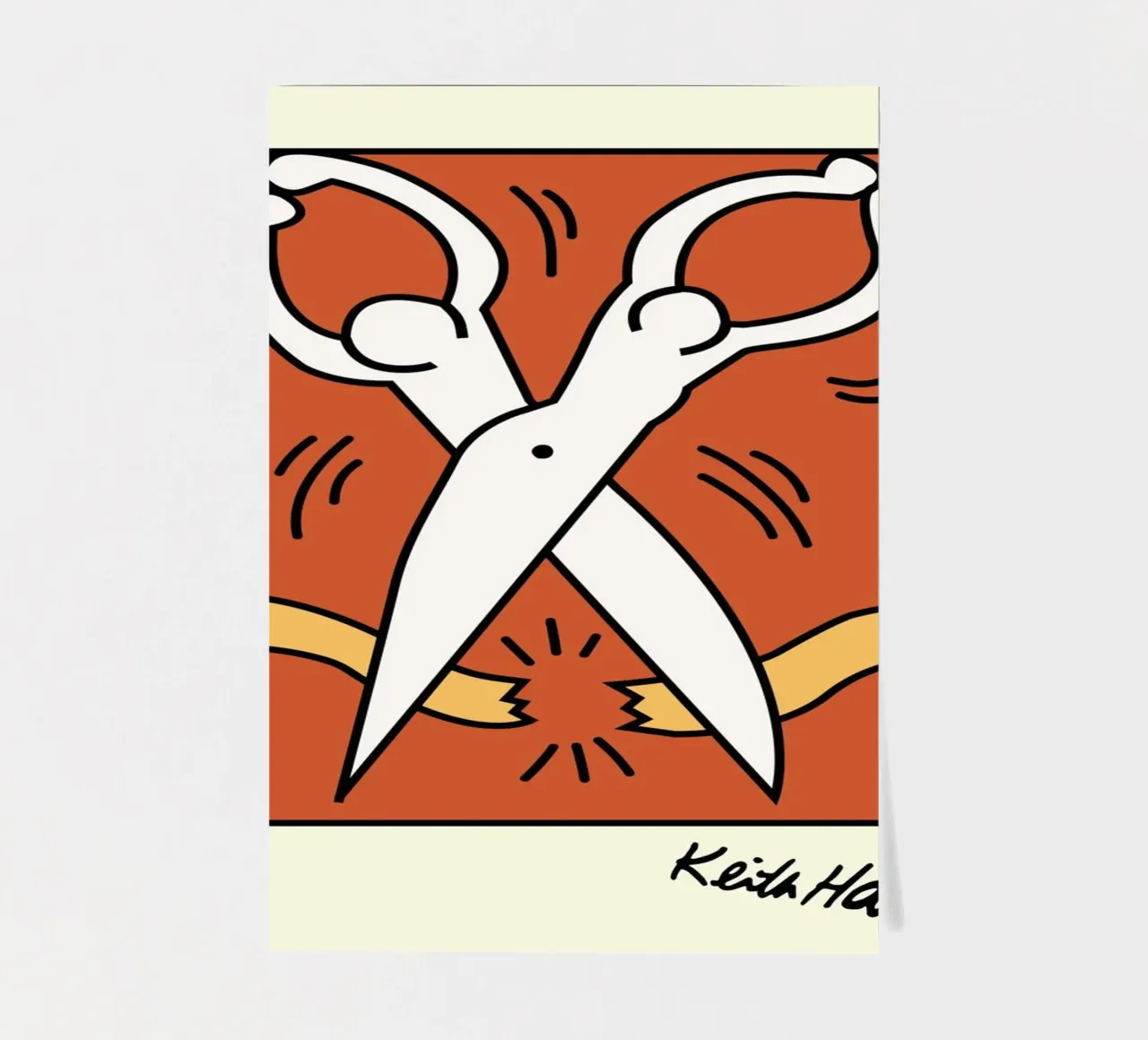 Keith Haring Scissors Pop Art Print sticker sheet by ClubArt