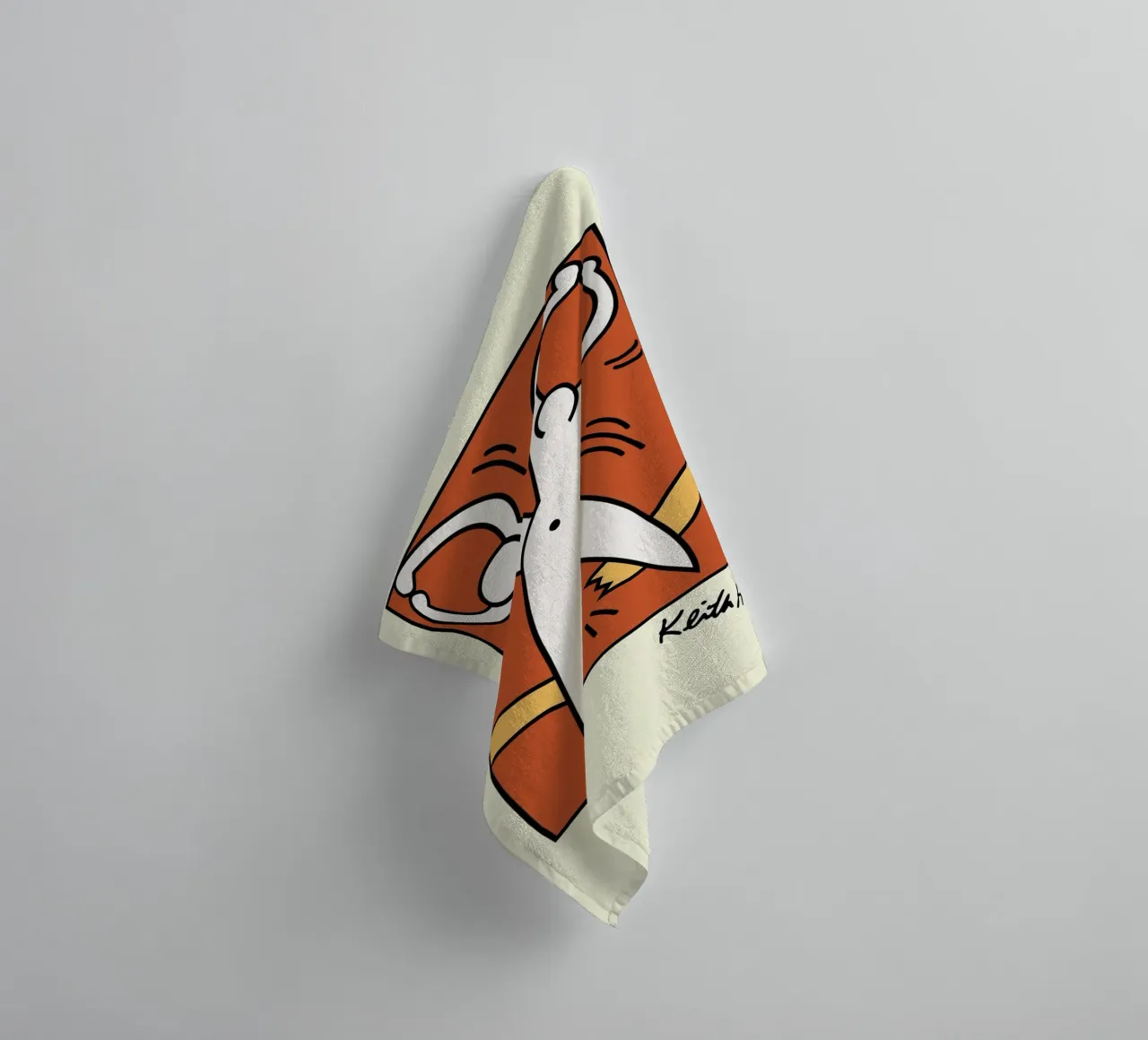 Keith Haring Scissors Pop Art Print towel by ClubArt