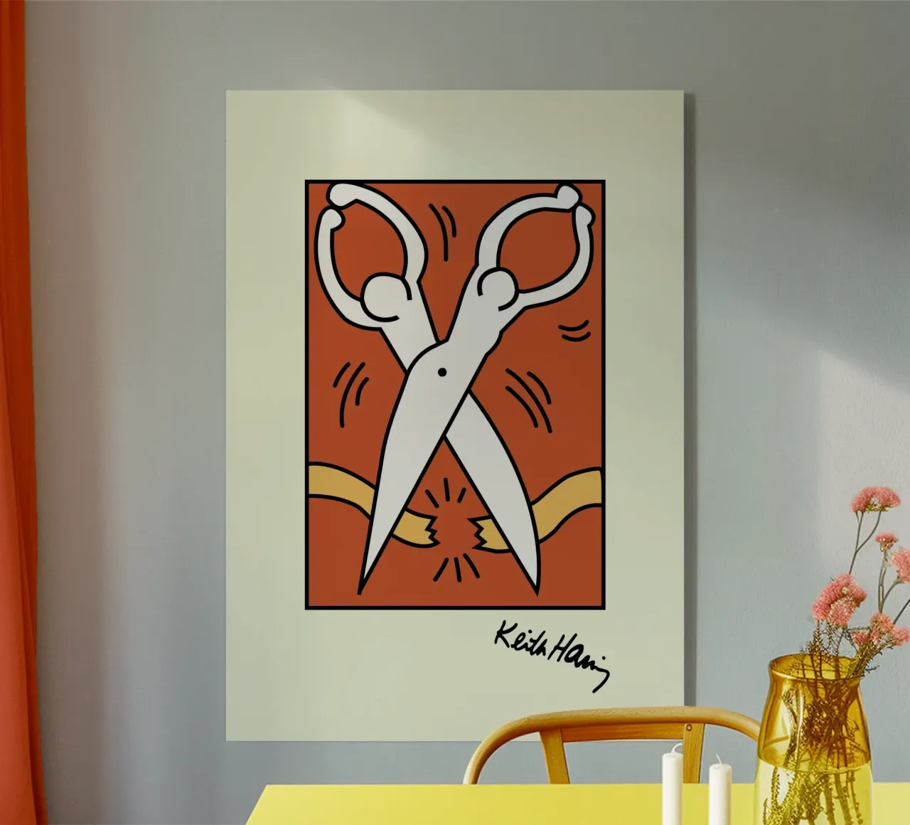 Keith Haring Tijeras Pop Art Print metacrilato de ClubArt
