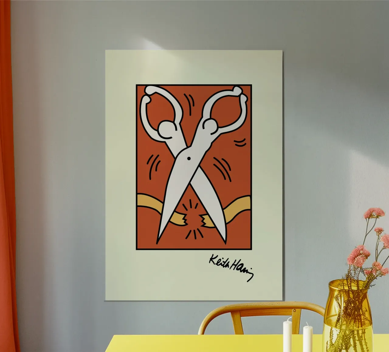 Keith Haring Tijeras Pop Art Print poster de ClubArt