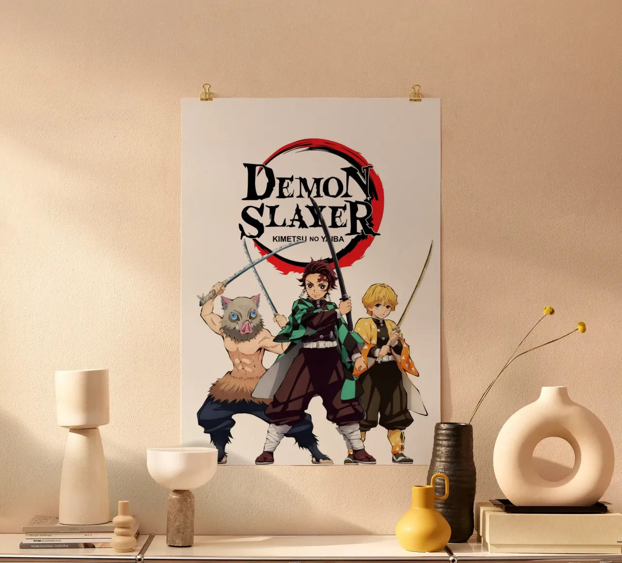 Squadra Ammazzademoni Classic 2 poster con telaio in legno da igoshartwrks