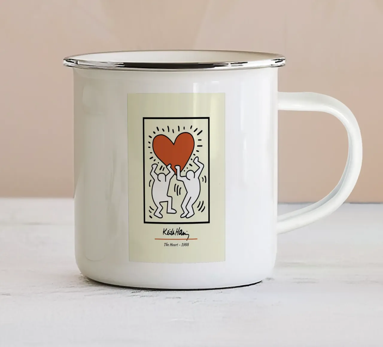 Keith Haring Il cuore - Poster Pop Art tazza in smalto da ClubArt