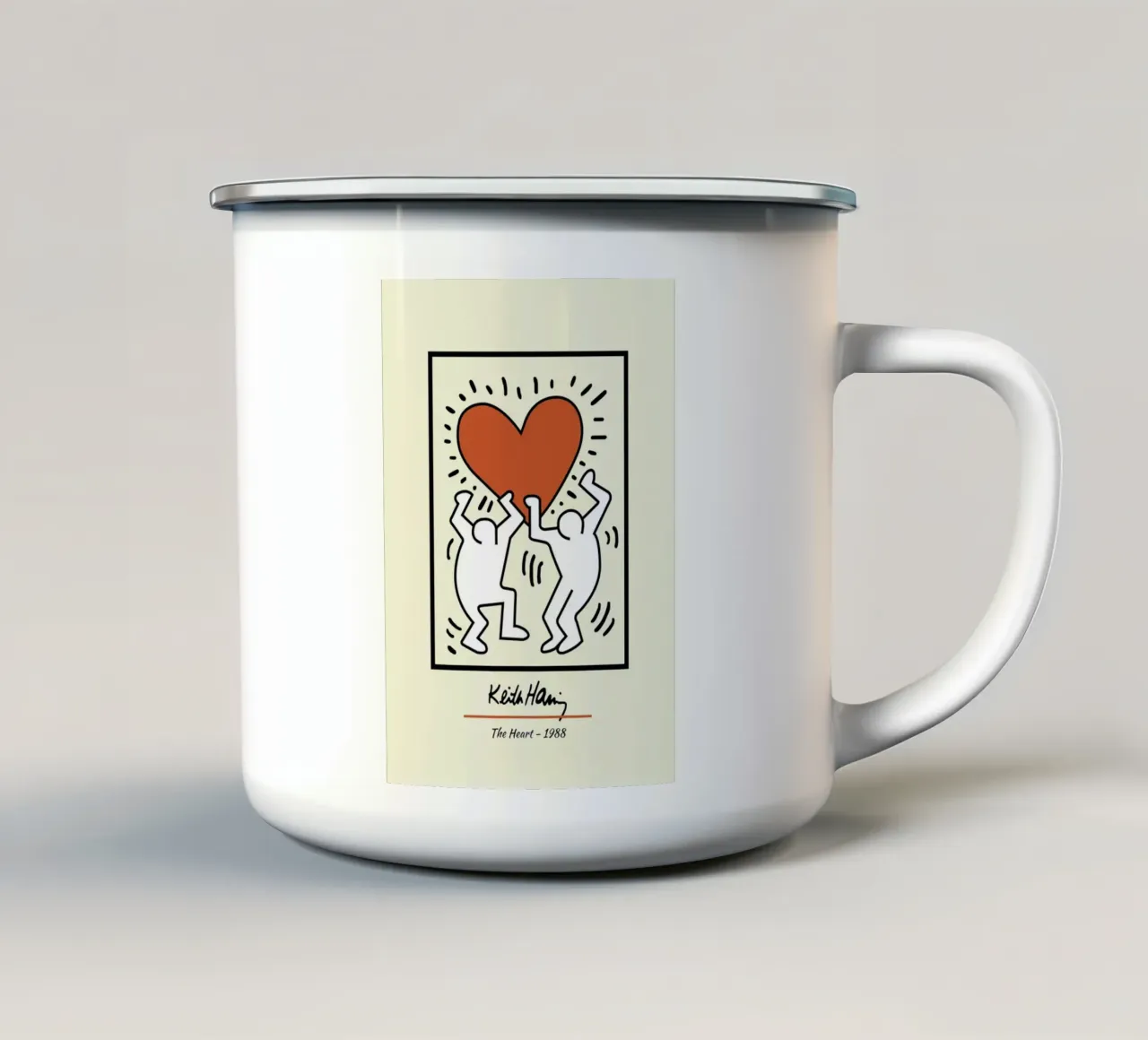 Keith Haring Il cuore - Poster Pop Art tazza in smalto da ClubArt