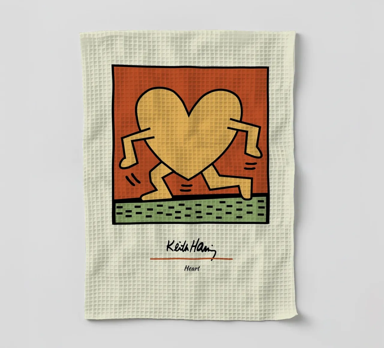 Keith Haring Heart Pop Art Print torchon de ClubArt