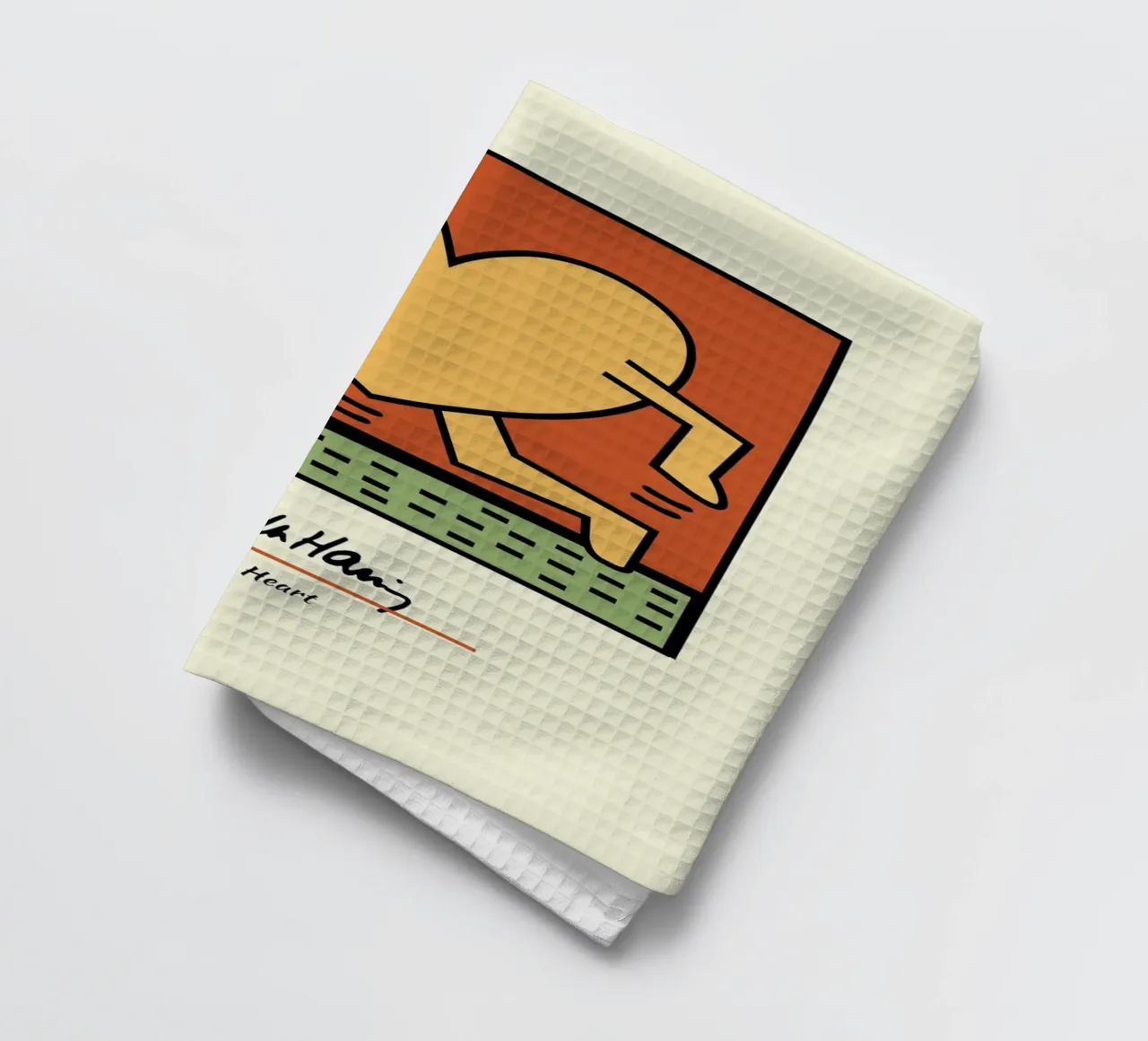 Keith Haring Heart Pop Art Print torchon de ClubArt