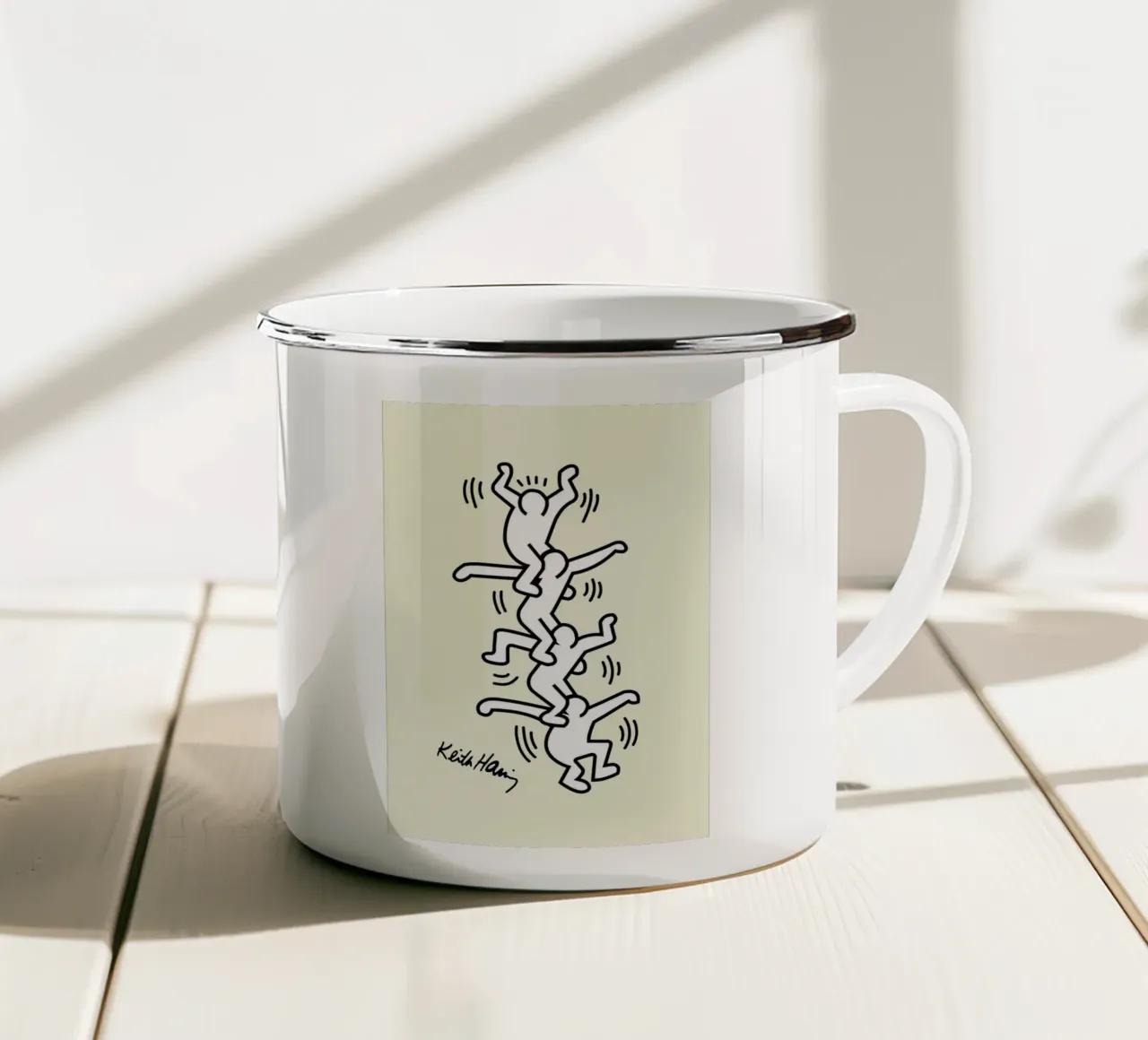 Stampa pop di Keith Haring Human Tower tazza in smalto da ClubArt