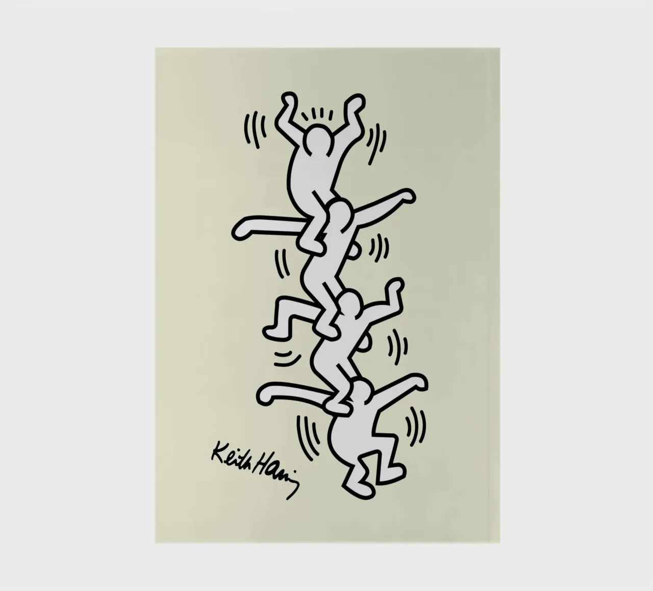 Keith Haring Human Tower Pop Art Print notebook by ClubArt