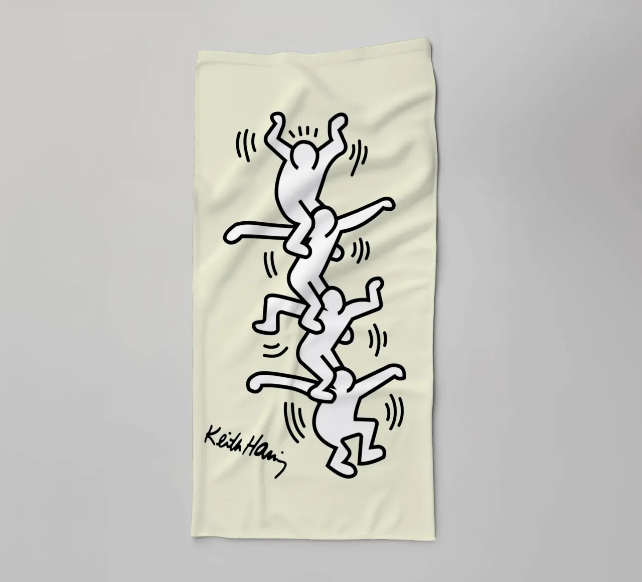 Keith Haring Human Tower Pop Art Print towel by ClubArt