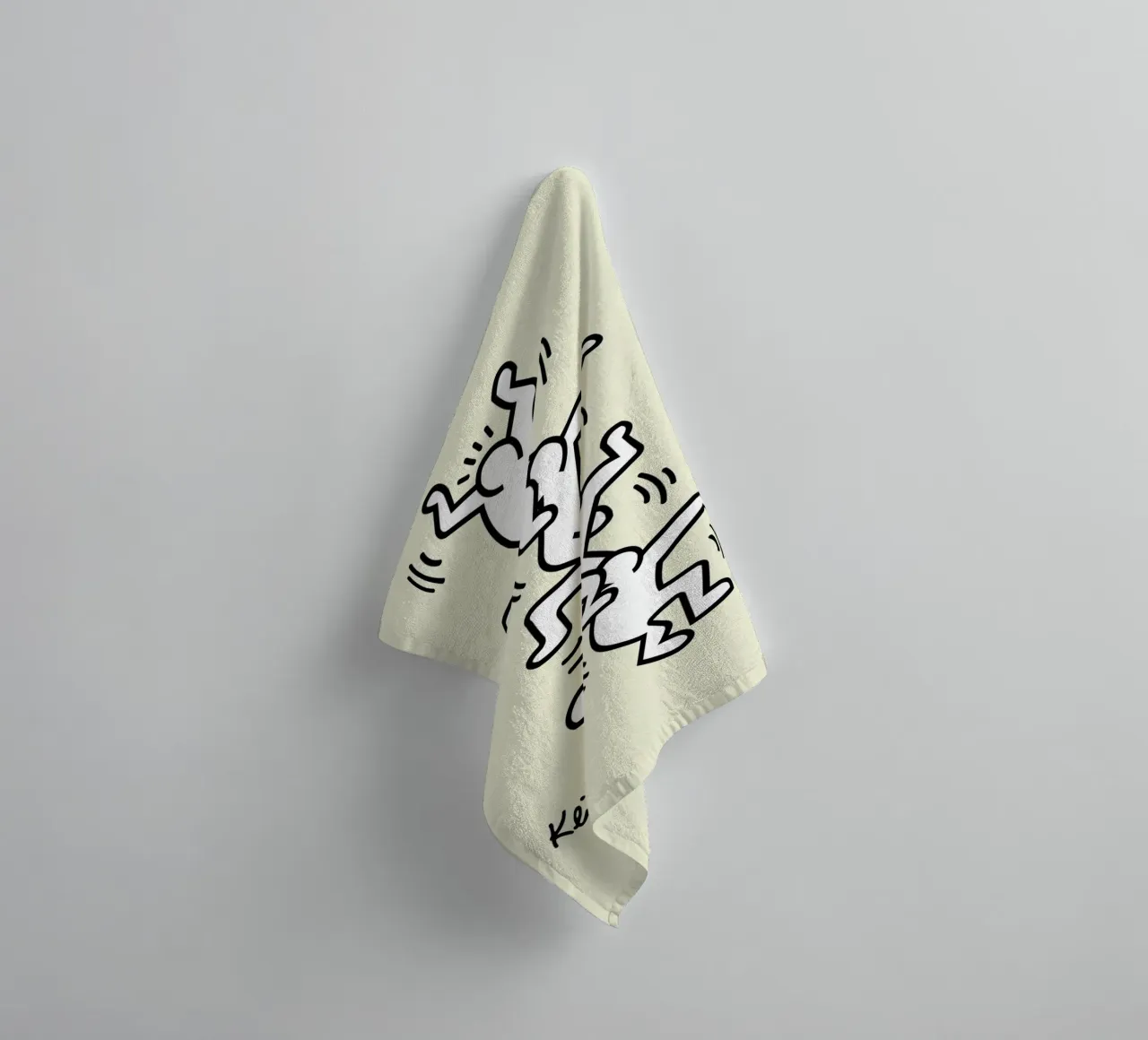 Keith Haring Human Tower Pop Art Print towel by ClubArt