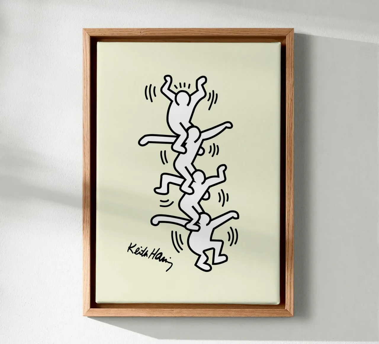 Keith Haring Menselijke Toren Pop Art Print canvas met Baklijst van ClubArt