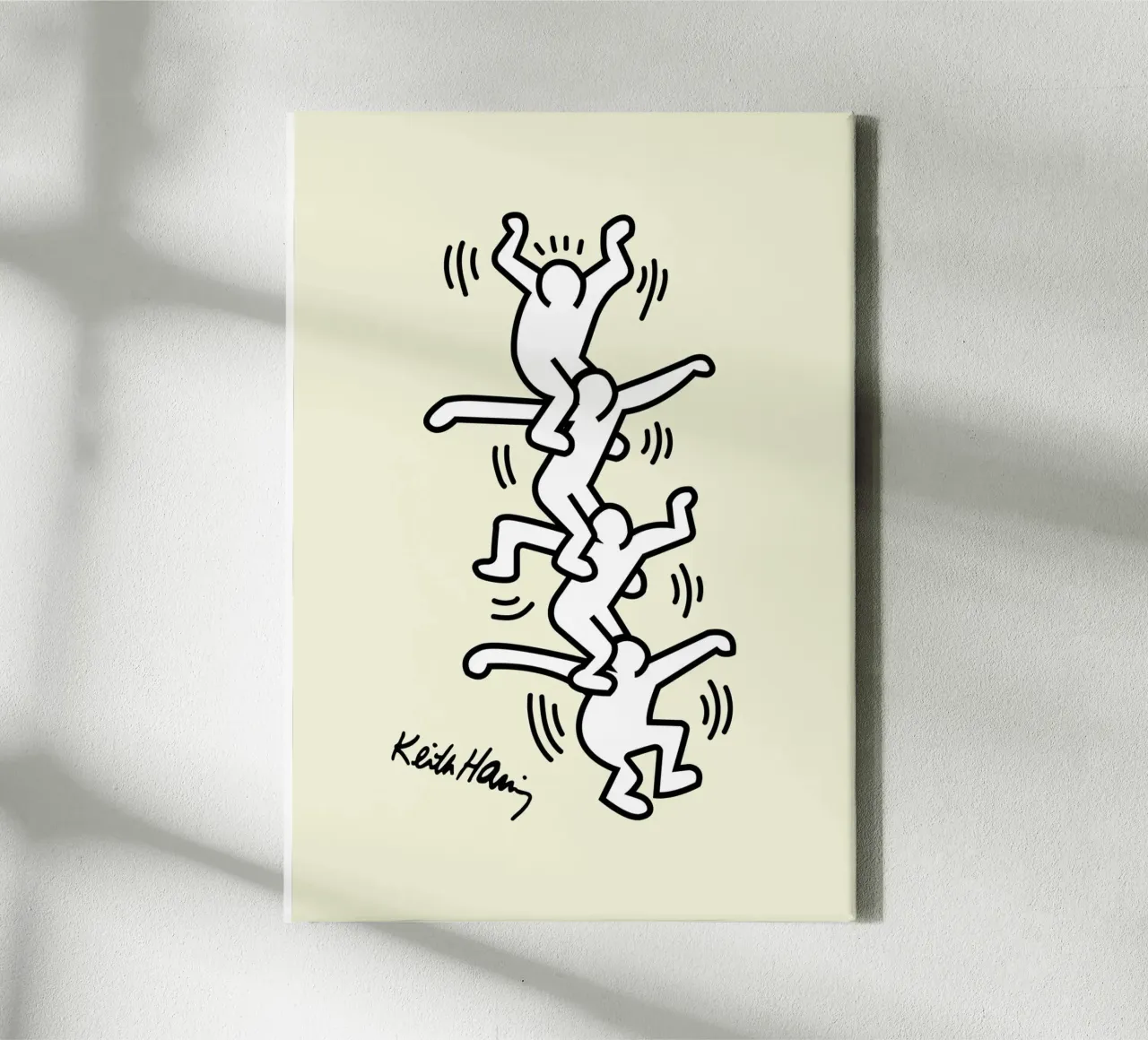 Keith Haring Menselijke Toren Pop Art Print canvas met Baklijst van ClubArt