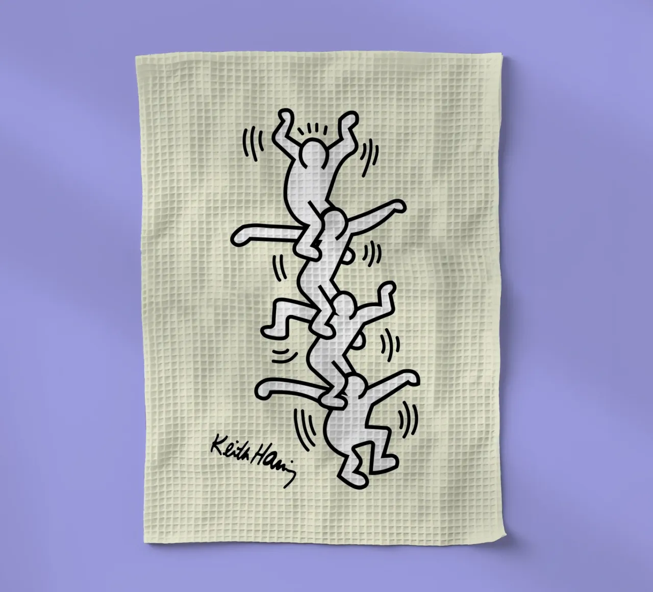 Keith Haring Human Tower Pop Art Print torchon de ClubArt