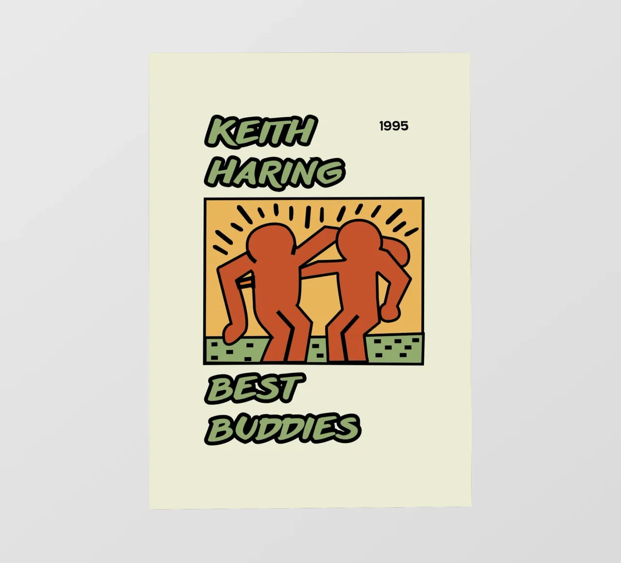 Poster di Keith Haring per l'amicizia dei migliori amici pellicola backlit da ClubArt