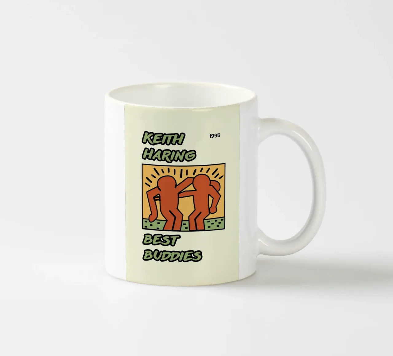 Poster di Keith Haring per l'amicizia dei migliori amici tazza in ceramica da ClubArt