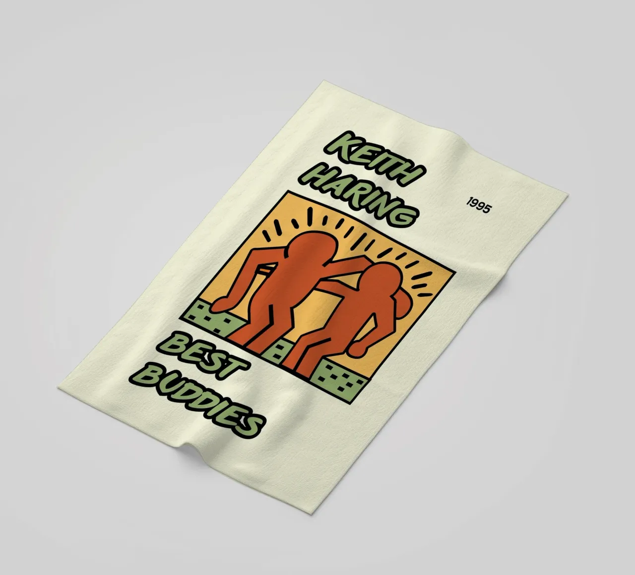 Poster di Keith Haring per l'amicizia dei migliori amici telo mare da ClubArt