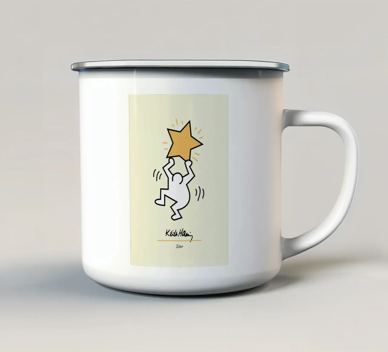 Stampa pop di Keith Haring Star tazza in smalto da ClubArt